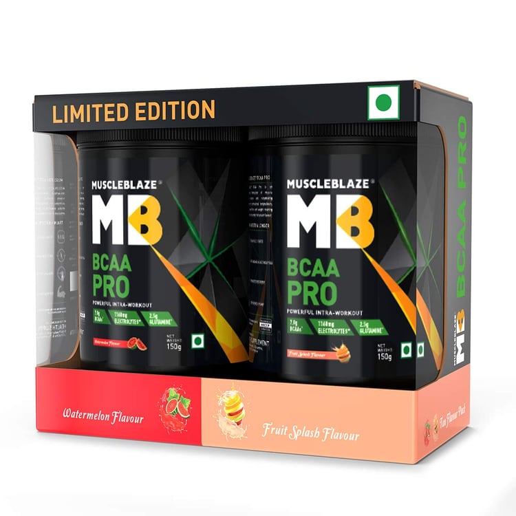 MuscleBlaze Bcaa Pro Two Flavor Pack, 2 Piece(s)/Pack Fruit Splash & Watermelon