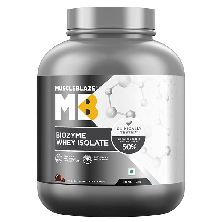 3 - MuscleBlaze Biozyme Whey Isolate,  4.4 lb  Ice Cream Chocolate 
