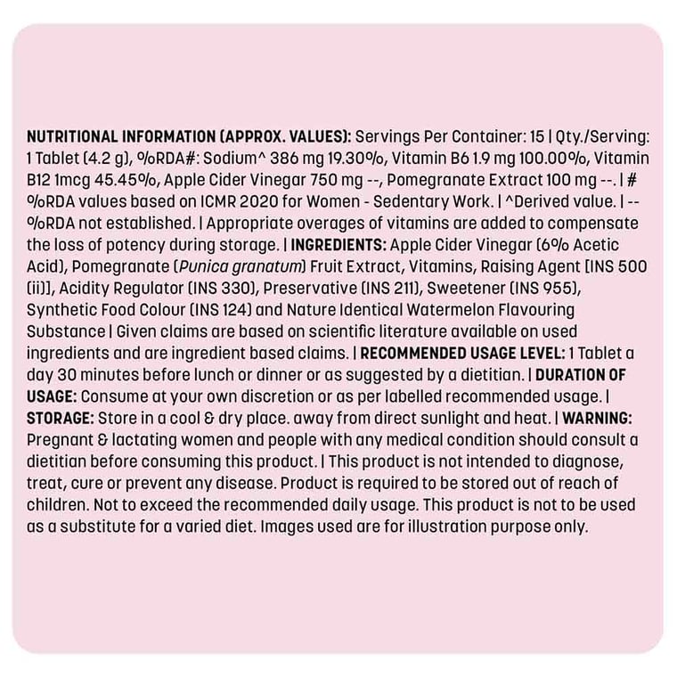 7 - HK Vitals ACV Effervescent 750 mg,  60 tablet(s)  Watermelon