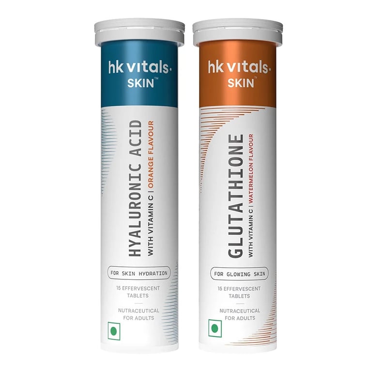 Glutathione and Hyaluronic Acid Effervescent 15 Tabs Combo
